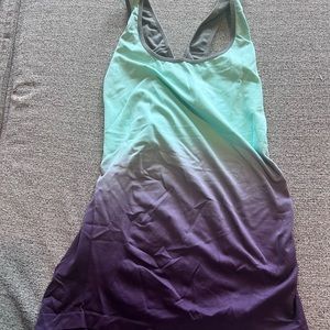 Purple and blue workout top